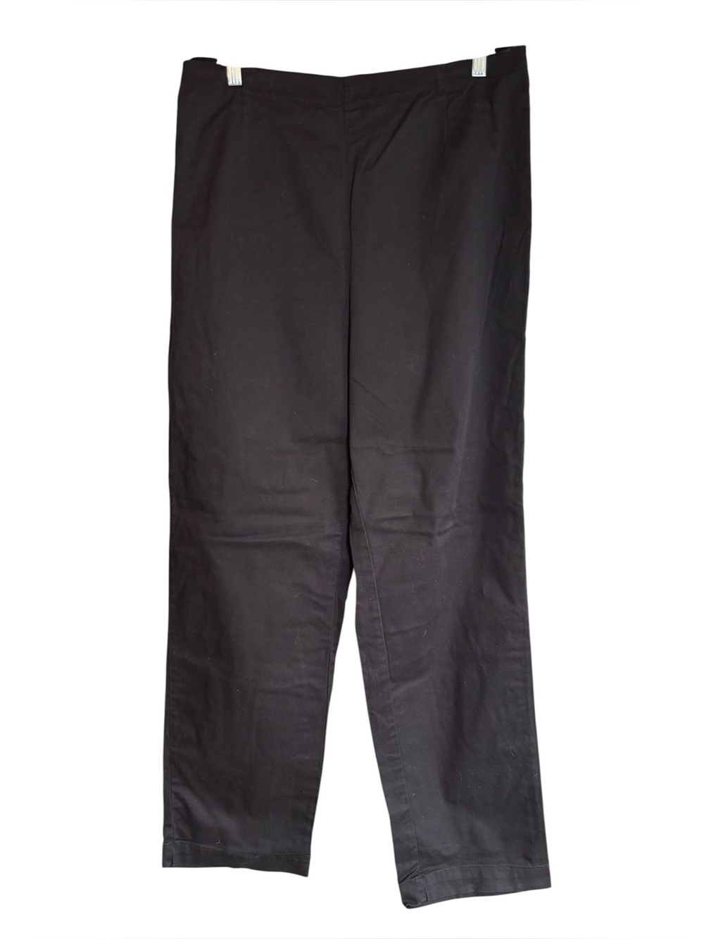 Cascade Blues Black Pull-On Straight Leg Cotton Pants XL Elastic Back